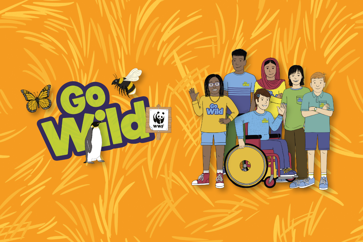 Go Wild logo with cartoon of junior members