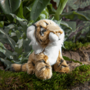Tiger cuddly toy with background