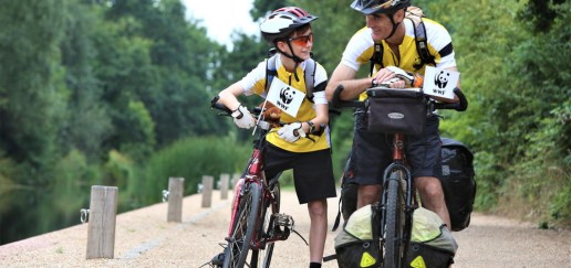 Dad and Son before their bike ride from Woking to Switzerland