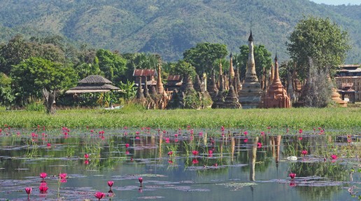 A pagoda complex near Inle Lake